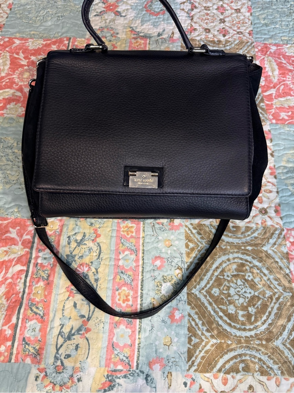 kate spade Black Pebbled Leather Top-Handle Satchel